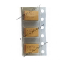 Tantalum Capacitor Solid 100uF 20V D CASE 10% Inward L SMD 7343-31 0.5 Ohm 125C T/R  RoHS TAJD107K020RN